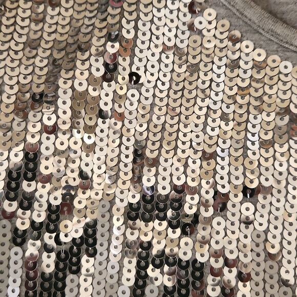 Forever 21 gray women's large gray tank top silver and gold bling sequins - Picture 5 of 5